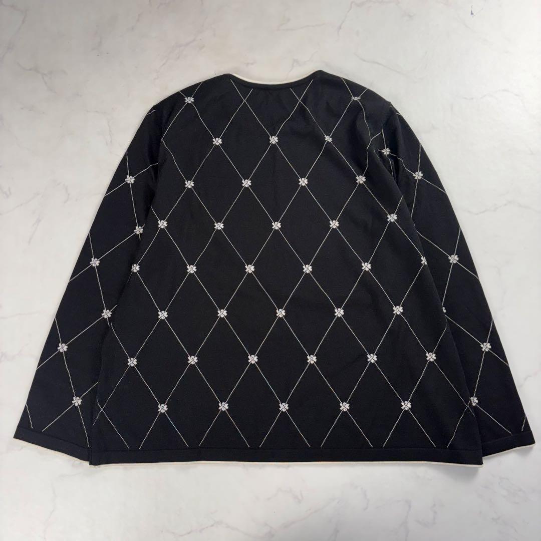 【現行 未使用級 3XL✨】レリアン ミニフラワーニットプルオーバー 黒