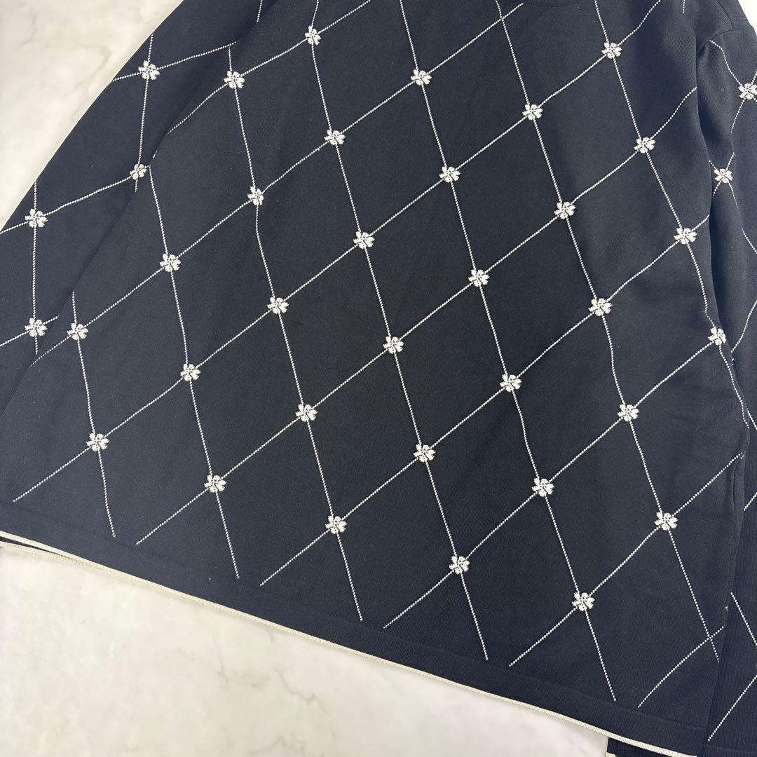 【現行 未使用級 3XL✨】レリアン ミニフラワーニットプルオーバー 黒