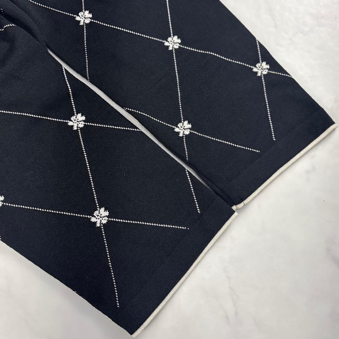 【現行 未使用級 3XL✨】レリアン ミニフラワーニットプルオーバー 黒