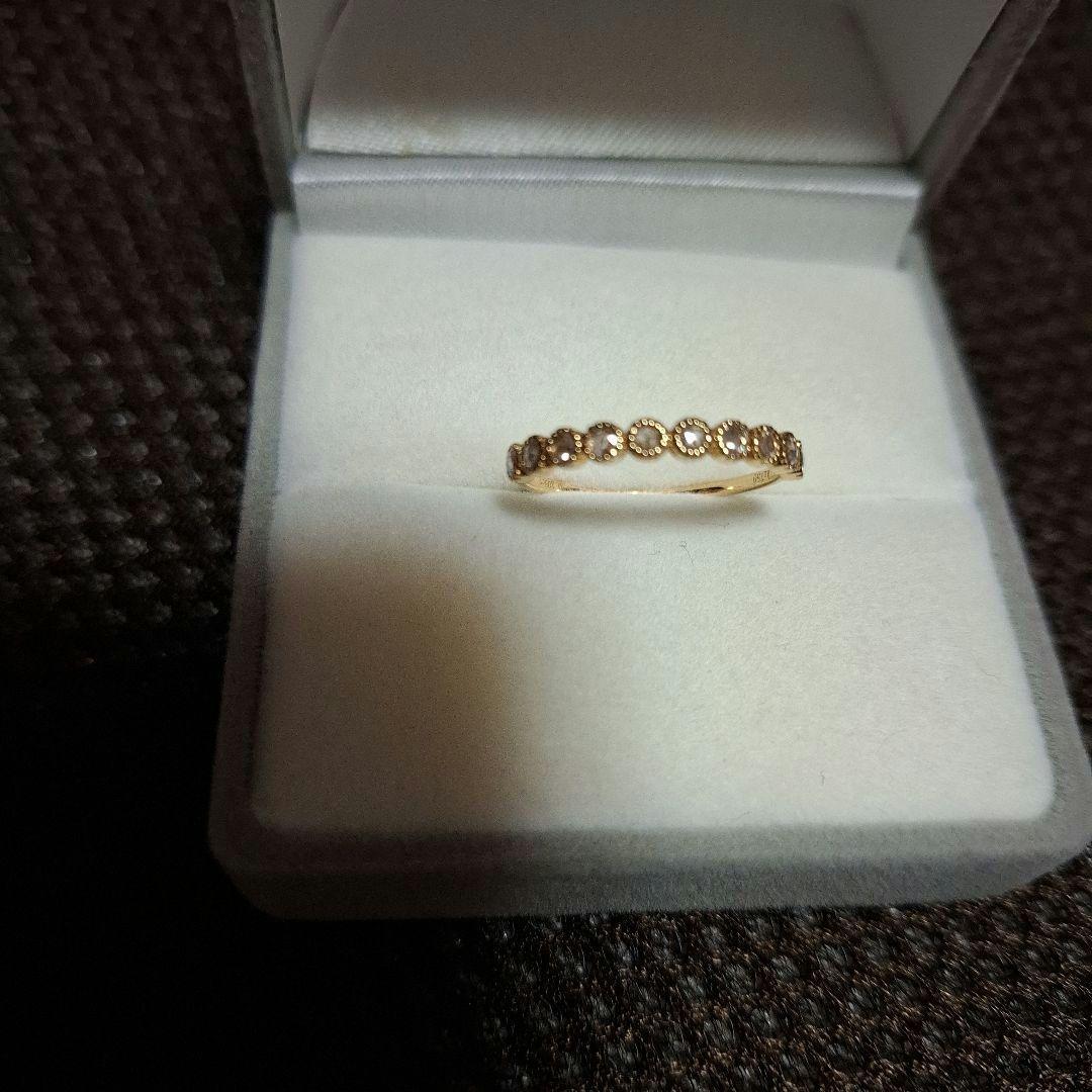 K18YGローズカットダイヤリング