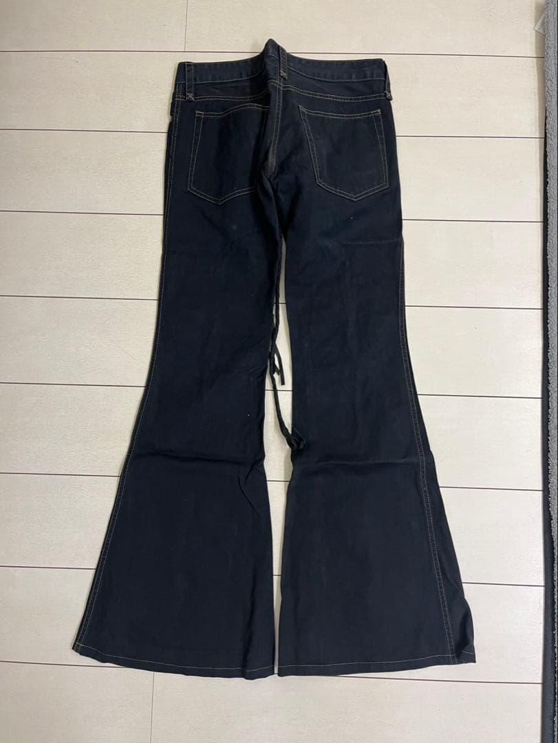 ifsixwasnine ブラックブーツカットデニム レースアップ