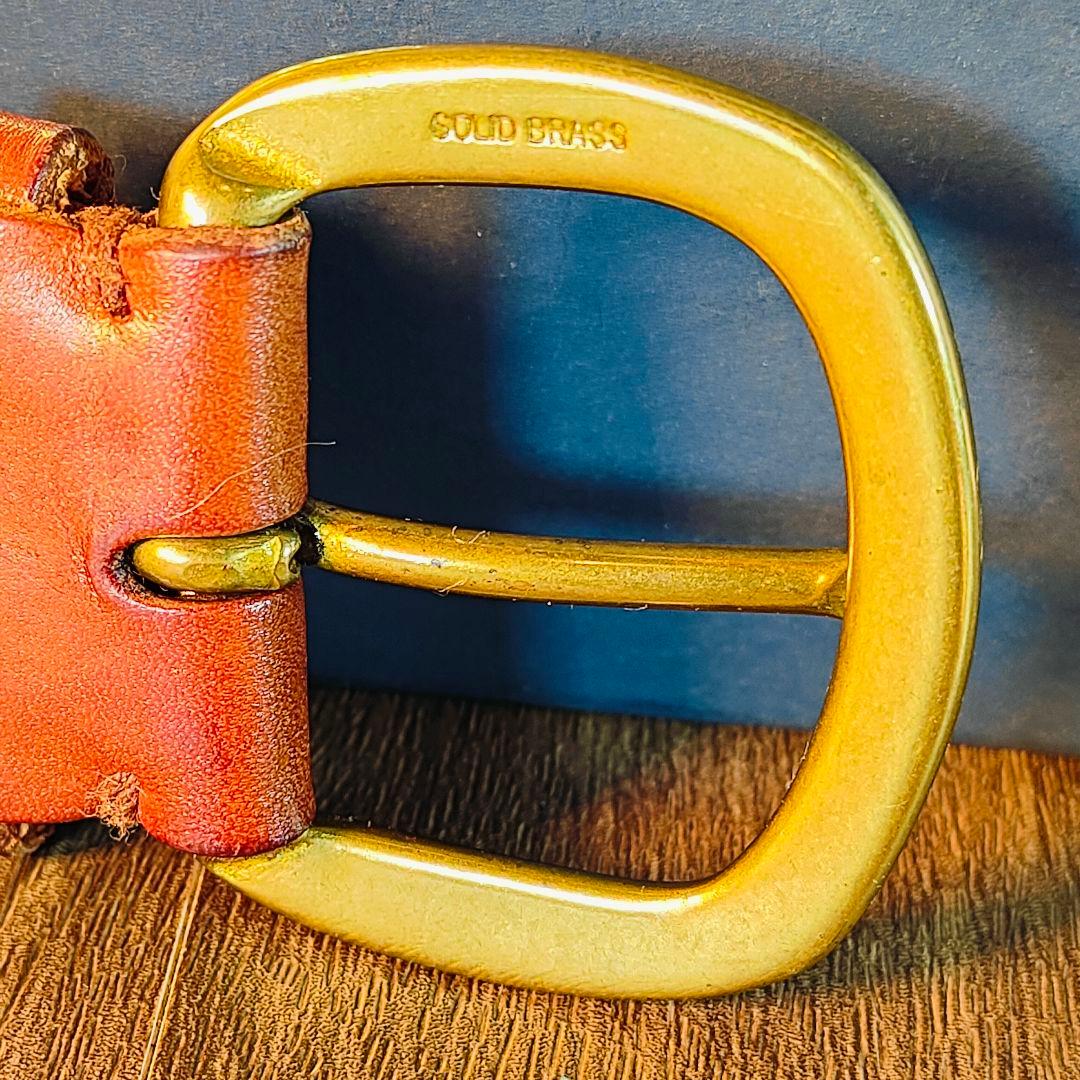 【ヴィンテージ】ポロラルフローレン　高級編込みドレスベルト　極厚イタリアンレザー