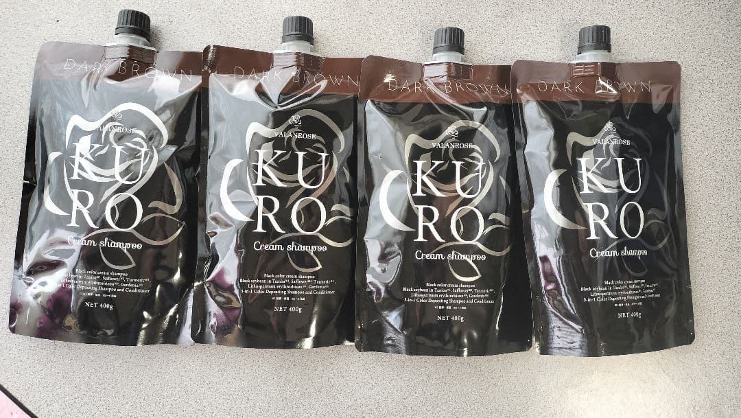 KURO クリームシャンプー ダークブラウン 400g×4
