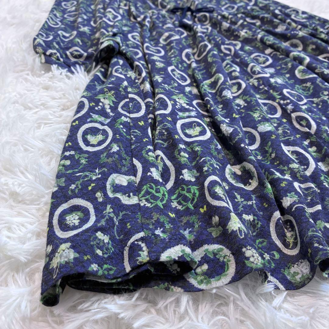 希少 4L 大きいサイズ FL5✨フランシュリッペ 花柄猫柄ワンピース　うさぎ