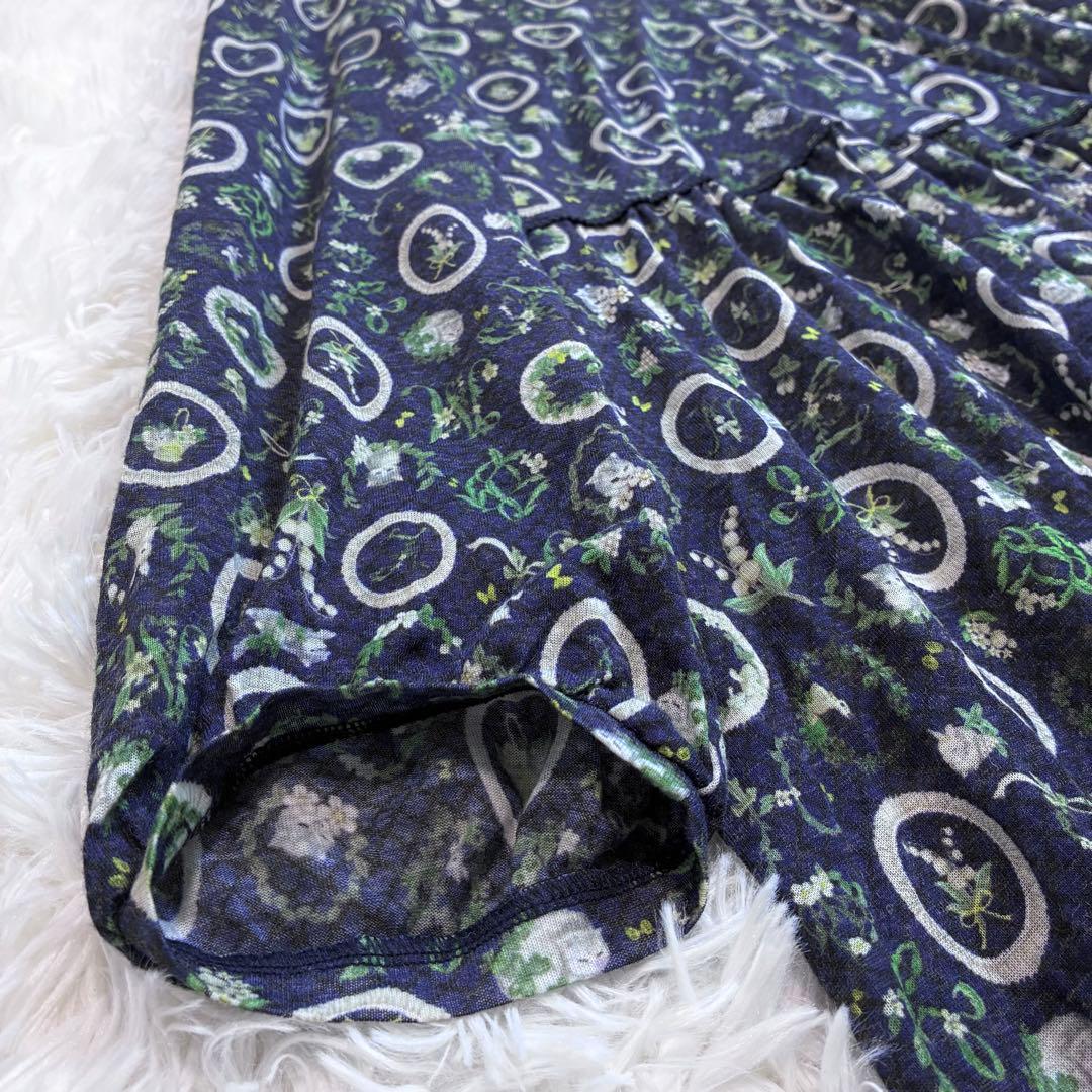 希少 4L 大きいサイズ FL5✨フランシュリッペ 花柄猫柄ワンピース　うさぎ