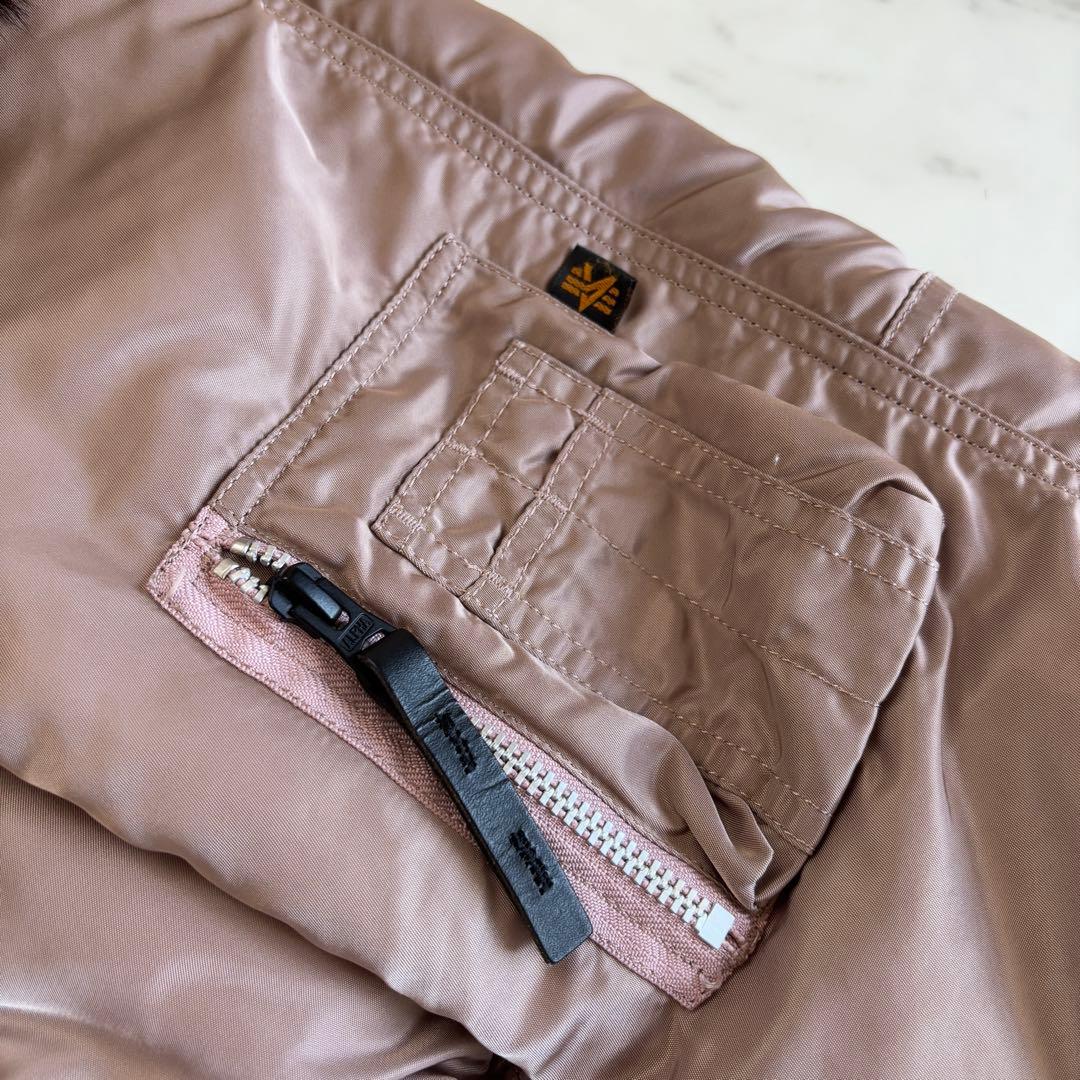 希少カラー✨ アルファ N-3B フライトジャケット ラクーンファー L ピンク