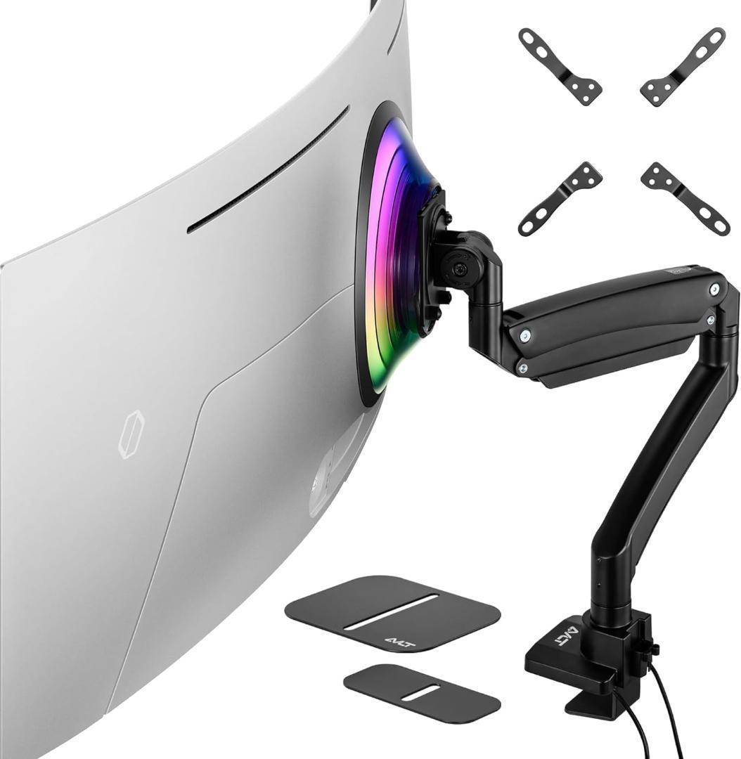 AVLT モニターアーム 1画面シングル 17-59インチ対応 USB-A・C