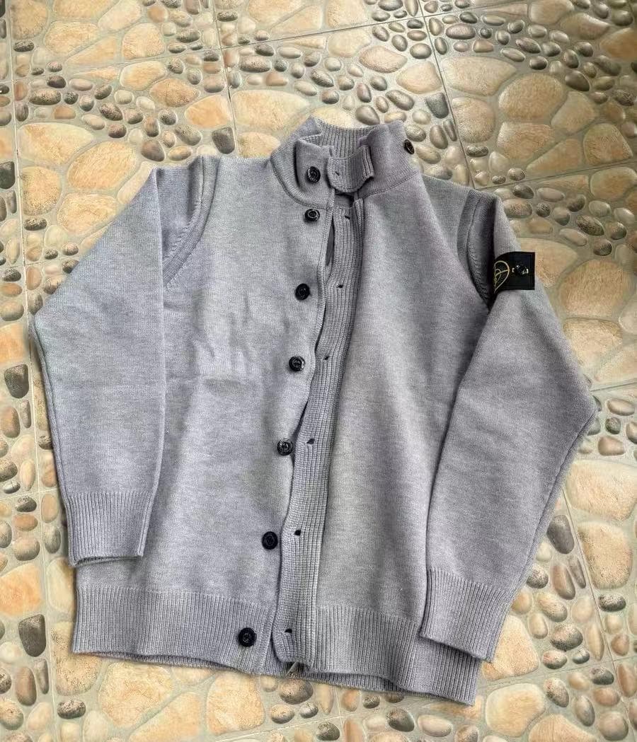 ストーンアイランド　ジップアップニットジャケット　カーディガン グレー