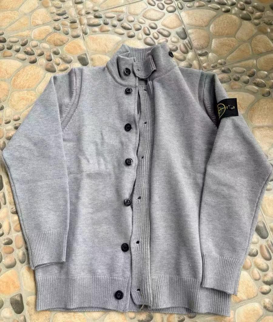 ストーンアイランド　ジップアップニットジャケット　カーディガン グレー