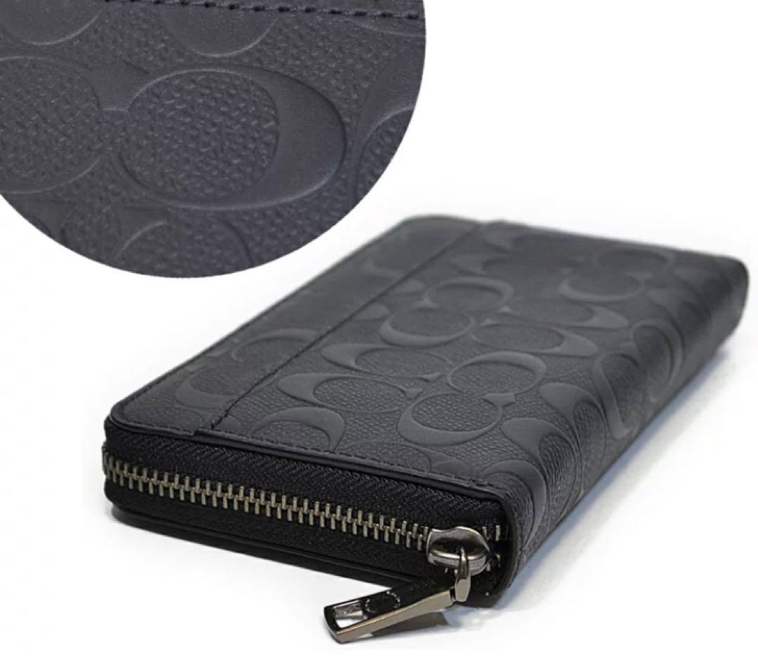 【新品】COACH コーチ メンズ アコーディオン シグネチャー レザー 長財布