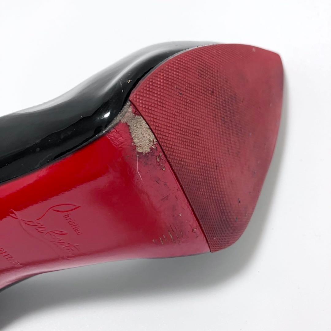 美品 Louboutin ルブタン　ポインテッドトゥ パテントレザー ハイヒール