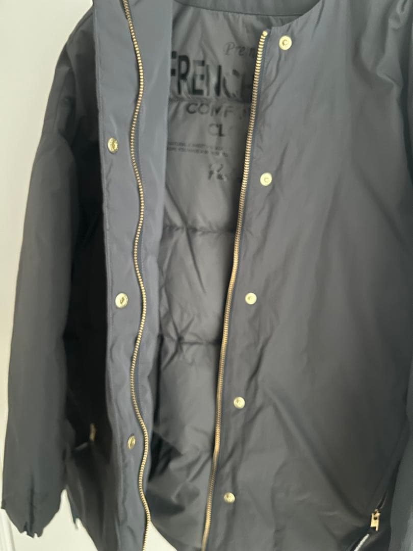 美品　ピュアルセシン　フレンチダックダウンサイドジップジャケット スミクロ