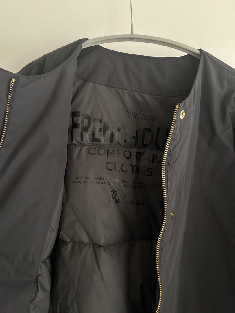 美品　ピュアルセシン　フレンチダックダウンサイドジップジャケット スミクロ