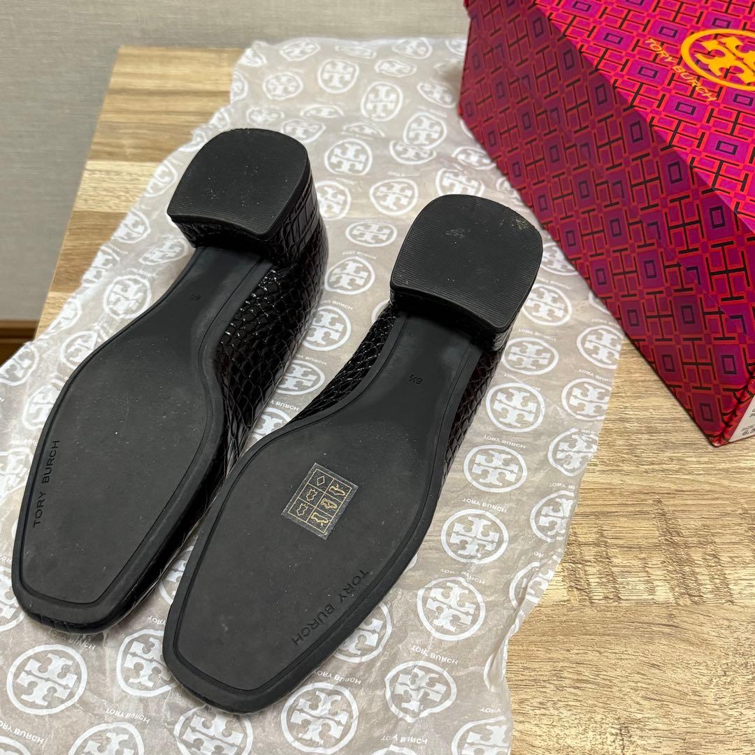 【新品 未使用】Tory Burch ブラック パンプス ヒール クロコダイル