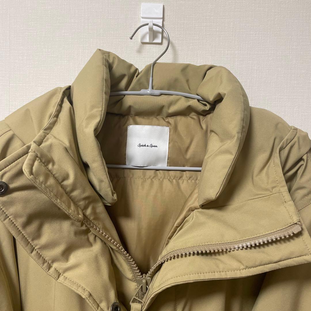 【美品】撥水フーデッドダウンハーフコート 38