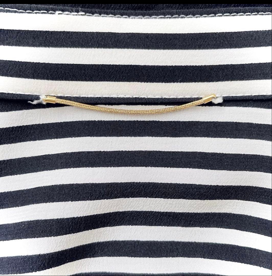 ドゥーズィエム シルク100% ストライプシャツ