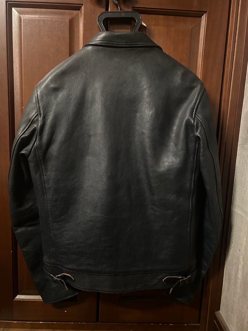 アディクトクローズ　シングルライダースジャケット 38 ネイビー