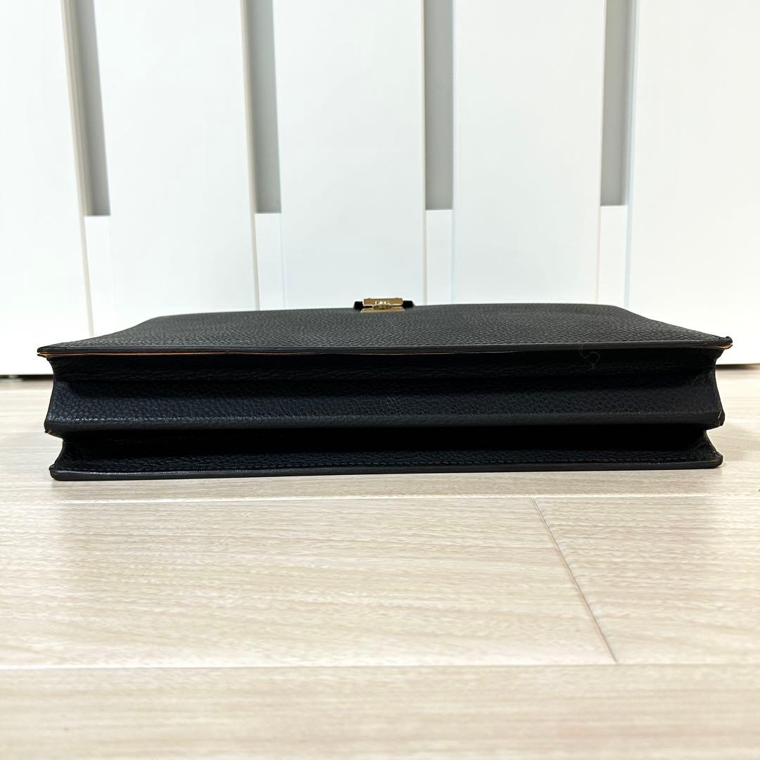 GINZA TANIZAWA 銀座タニザワ ダレスバッグ 本革 真鍮錠前付き 黒