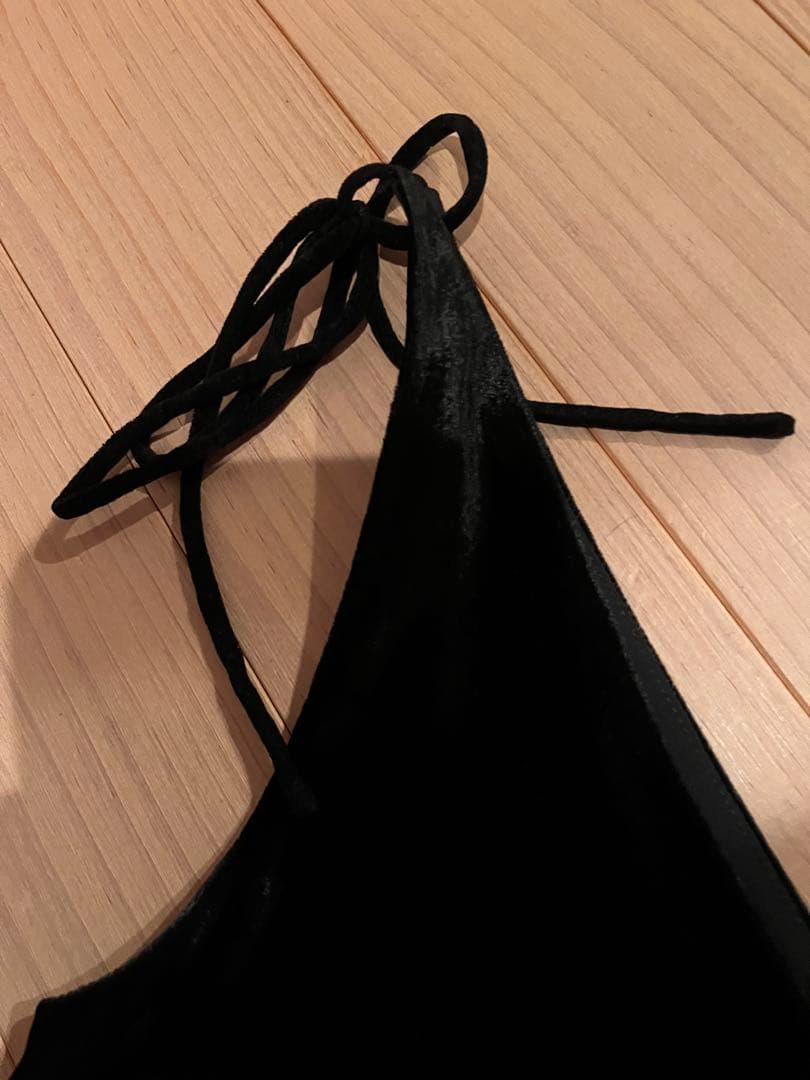 トップス CLANE VELOUR SHOULDER RIBBON CAMISOLE