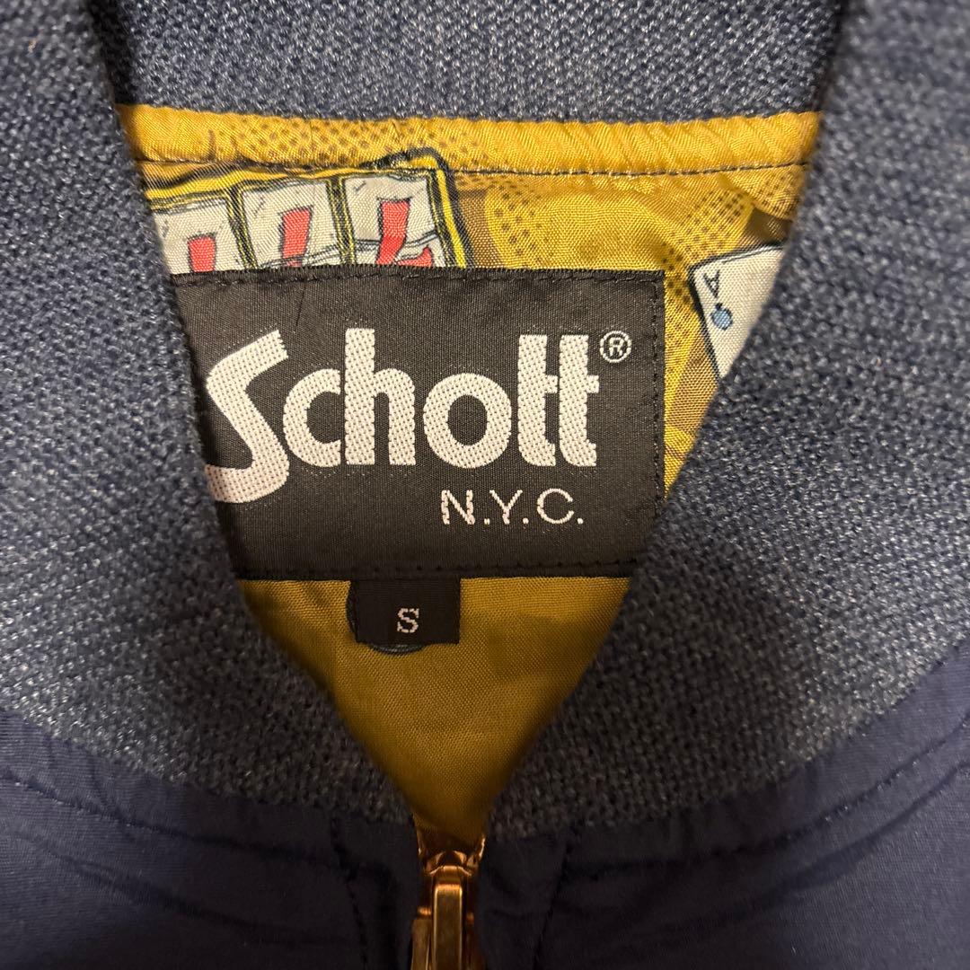 【美品】Schott ダービージャケット ショット S ネイビー 完売品 希少