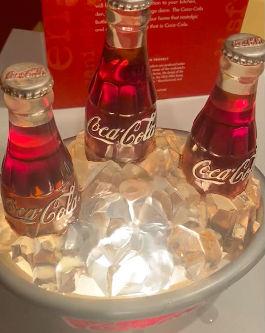 希少アメリカビンテージコカコーラボトル水が流れて光るクーラーボックスディスプレイ