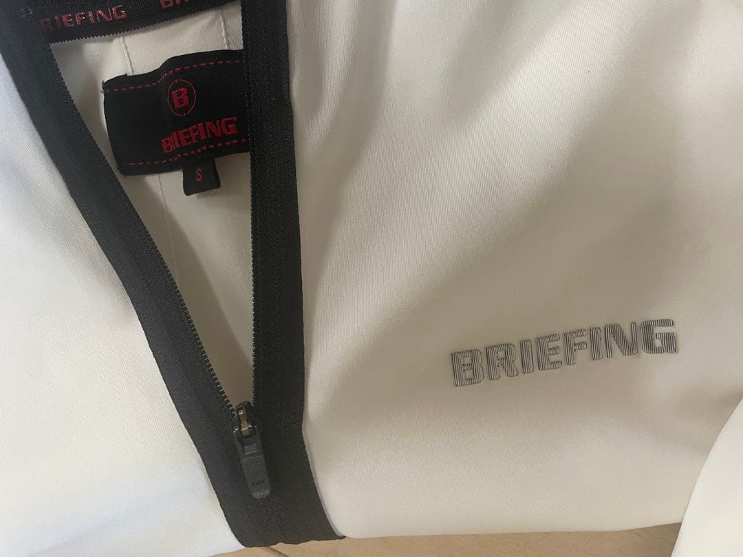 BRIEFING ホワイト ハーフジップ シャツ S