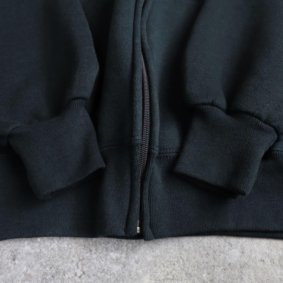 レアカラー USA製 ダークグリーン 90s ラッセル ジップパーカー 無地