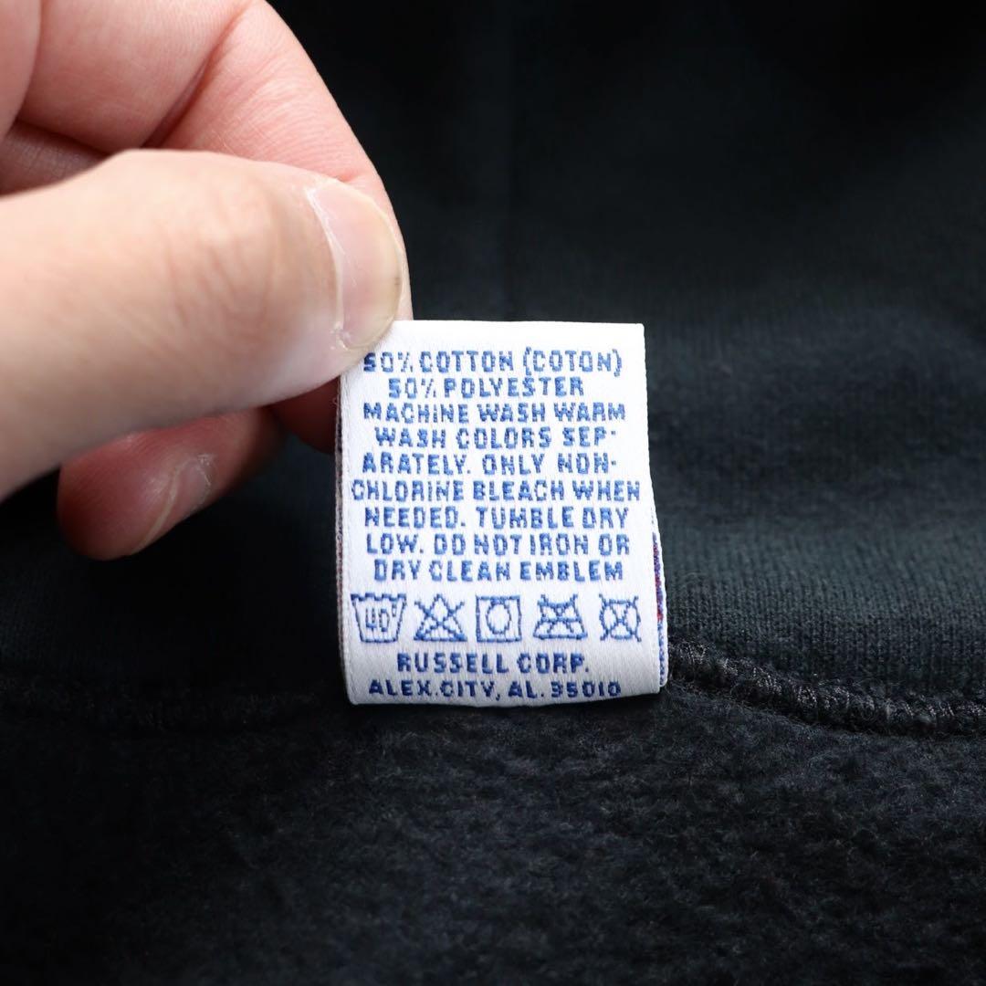 レアカラー USA製 ダークグリーン 90s ラッセル ジップパーカー 無地