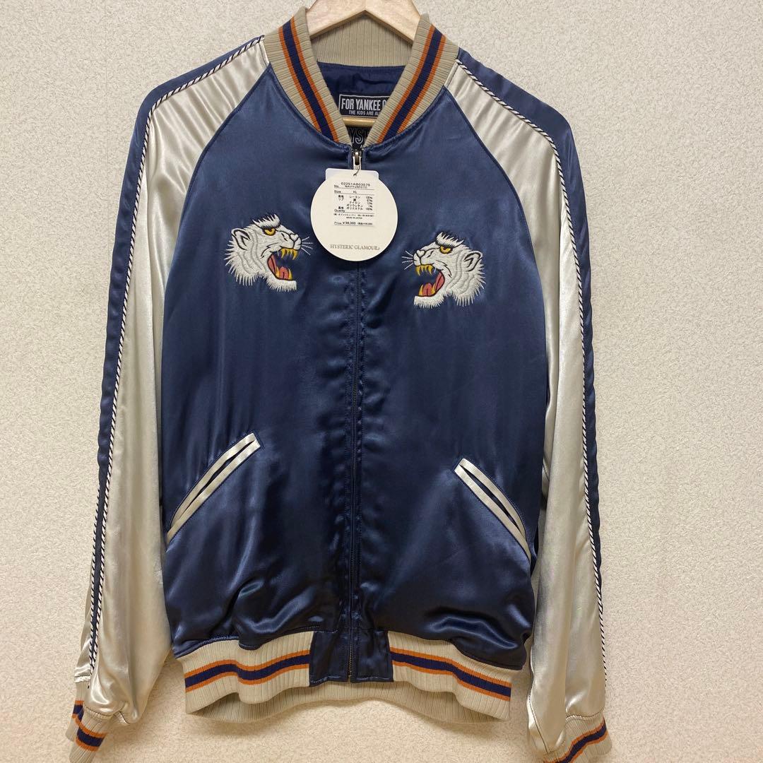 HYSTERIC GLAMOUR スカジャン XL ネイビー×ホワイト