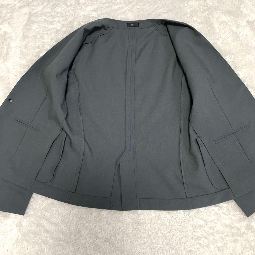 トミPLST ノーカラージャケット パンツ セットアップ