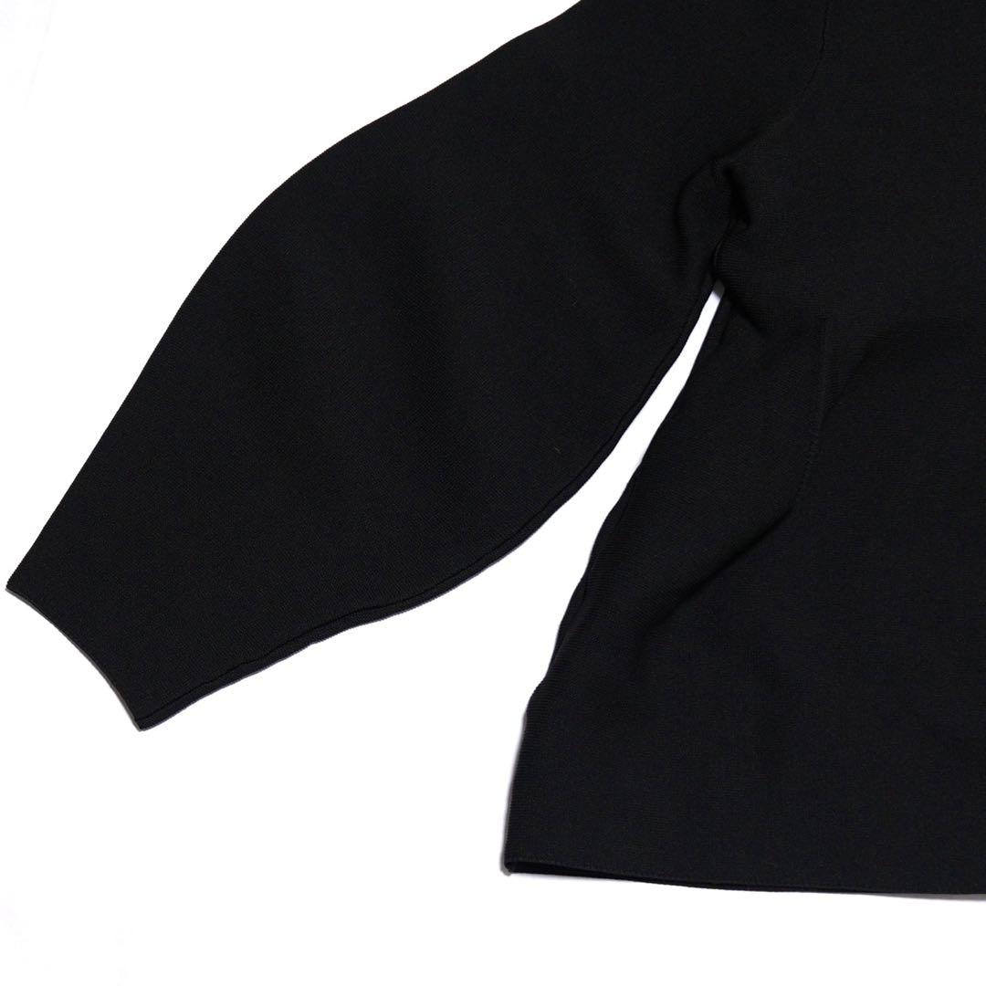 ella selectshop プルオーバー　スカラップニット襟付き　ブラック