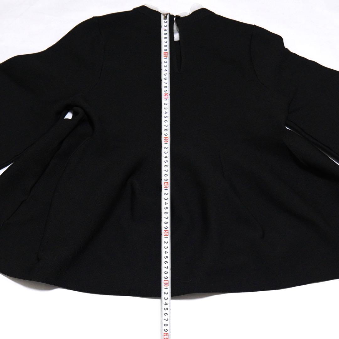 ella selectshop プルオーバー　スカラップニット襟付き　ブラック