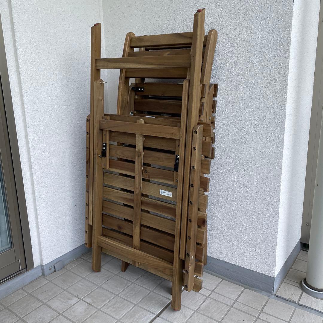 ASKHOLMEN アスクホルメン折りたたみ テーブル & チェア 2脚屋外用