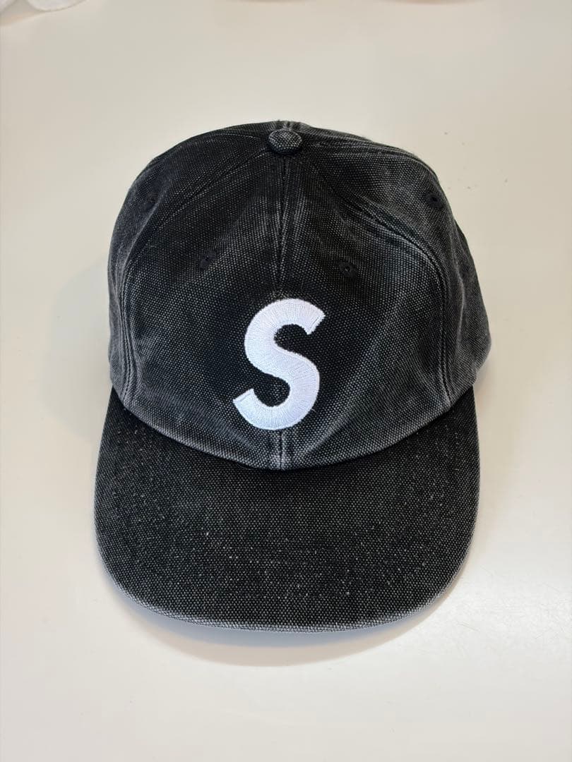 SUPREME 刺繍Sロゴ キャップ 黒