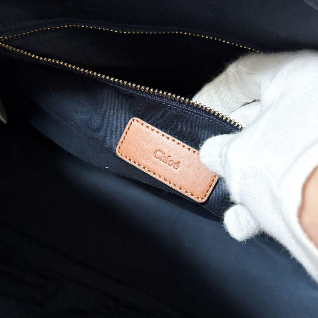 【未使用級】クロエ マザーズバッグ 2way ショルダーバッグ ネイビー