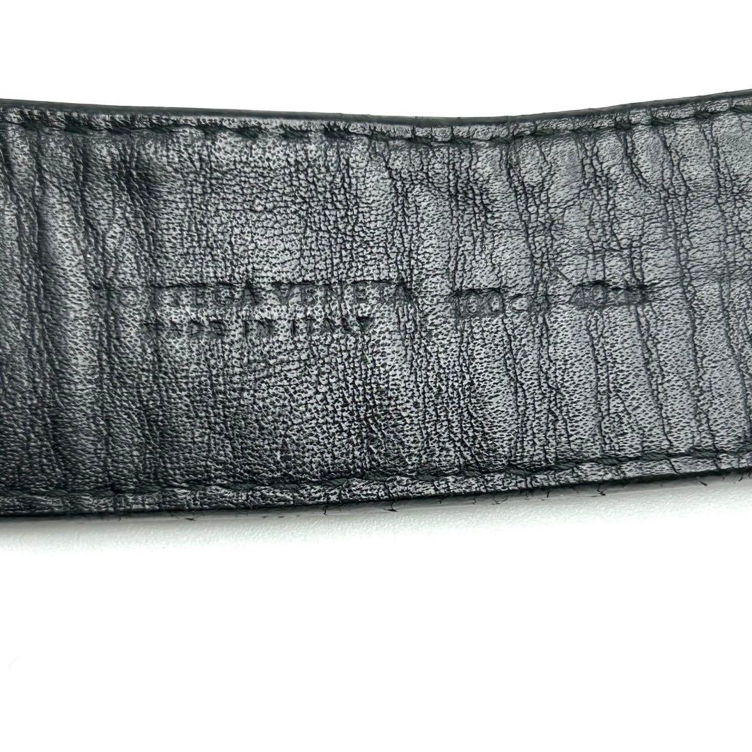 BOTTEGA VENETA ブラック 編み込み レザーベルト BALLY
