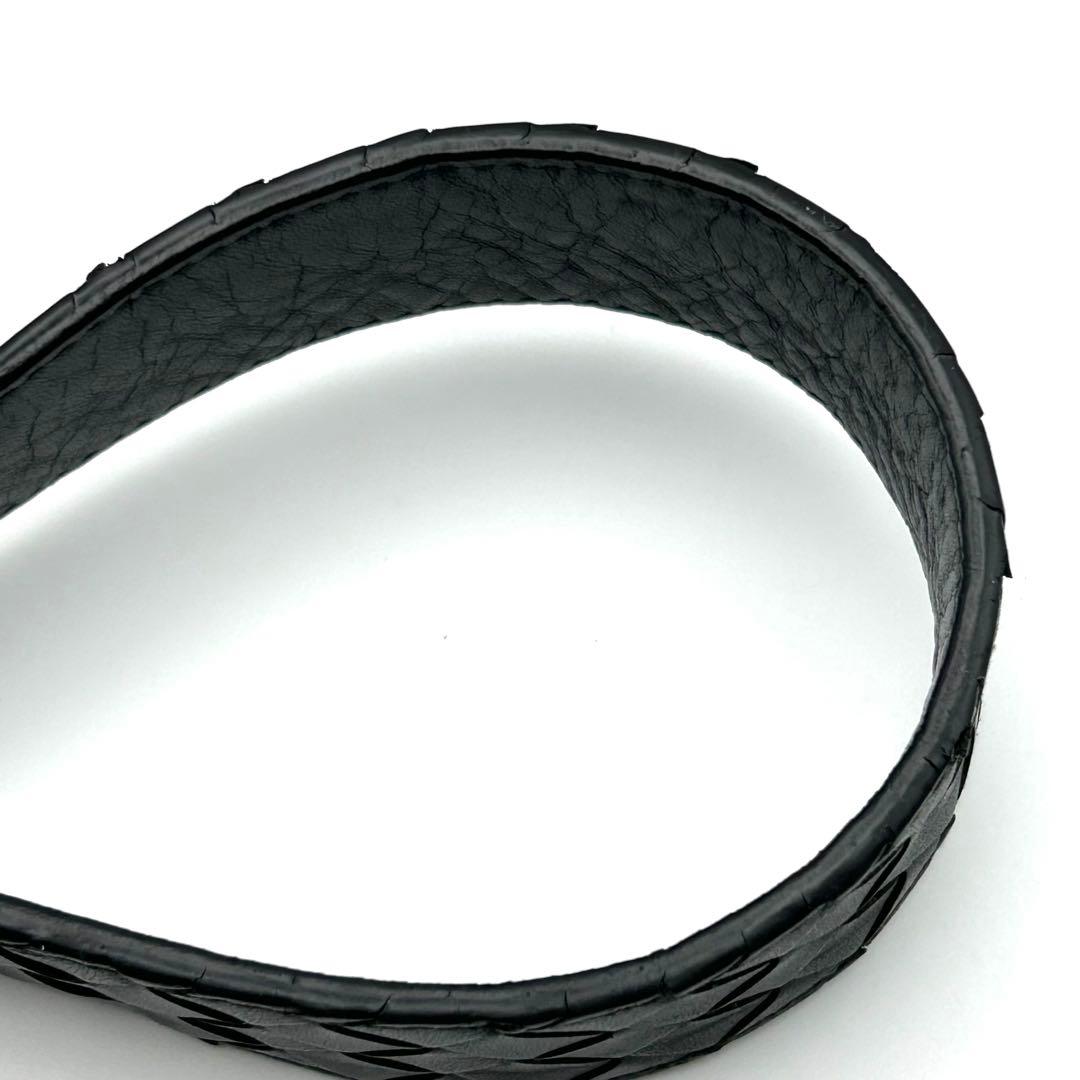 BOTTEGA VENETA ブラック 編み込み レザーベルト BALLY