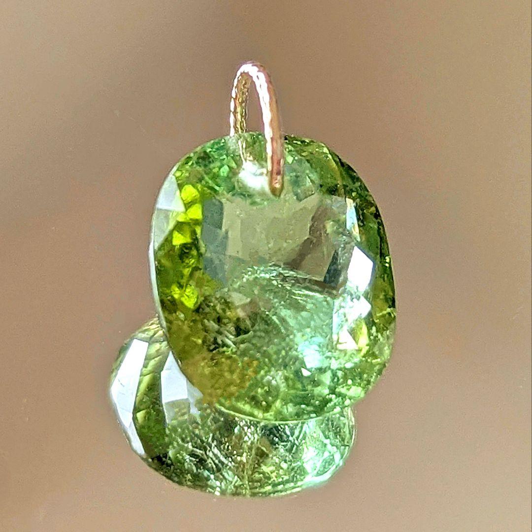 ♢N♢K18 グリーントルマリン 5.08ct ネックレスチャーム トップ