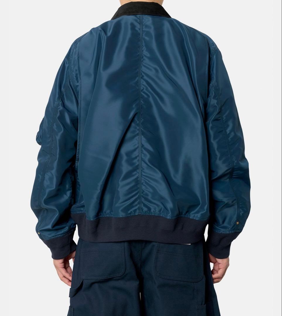 sacai x carharttナイロンツイルダックブルゾンブルー3 新品未使用