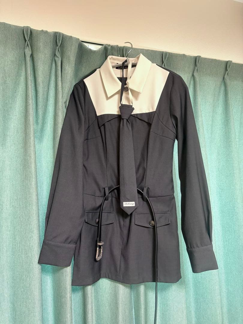 ワンピース andwang School tie shirt suit onepiece