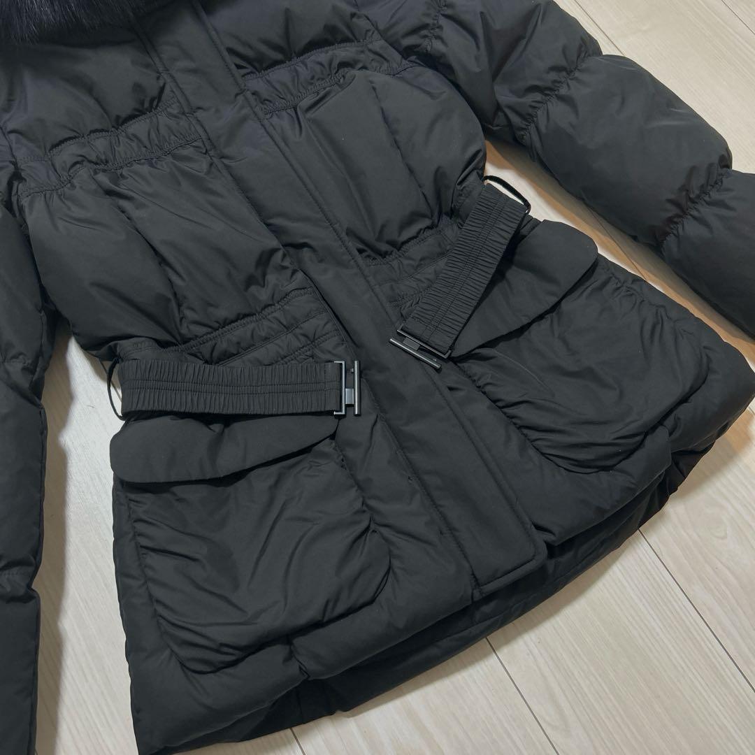 EGOIST リアルファー　ベルト付き　ダウンジャケット　ブラック