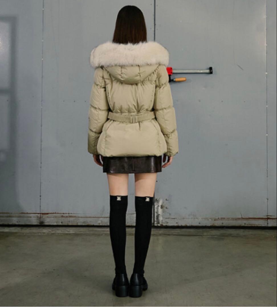 EGOIST リアルファー　ベルト付き　ダウンジャケット　ブラック