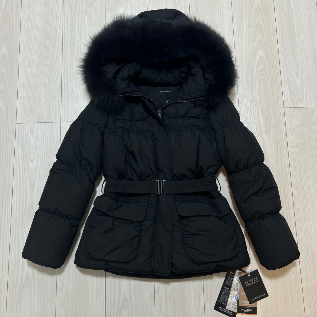 EGOIST リアルファー　ベルト付き　ダウンジャケット　ブラック