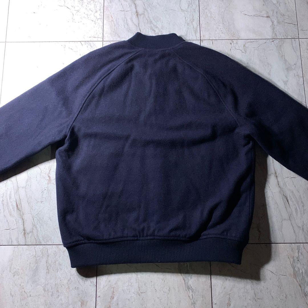 00s〜 OLD GAP メルトンウール 短丈 スタジャン ネイビー 無地 M