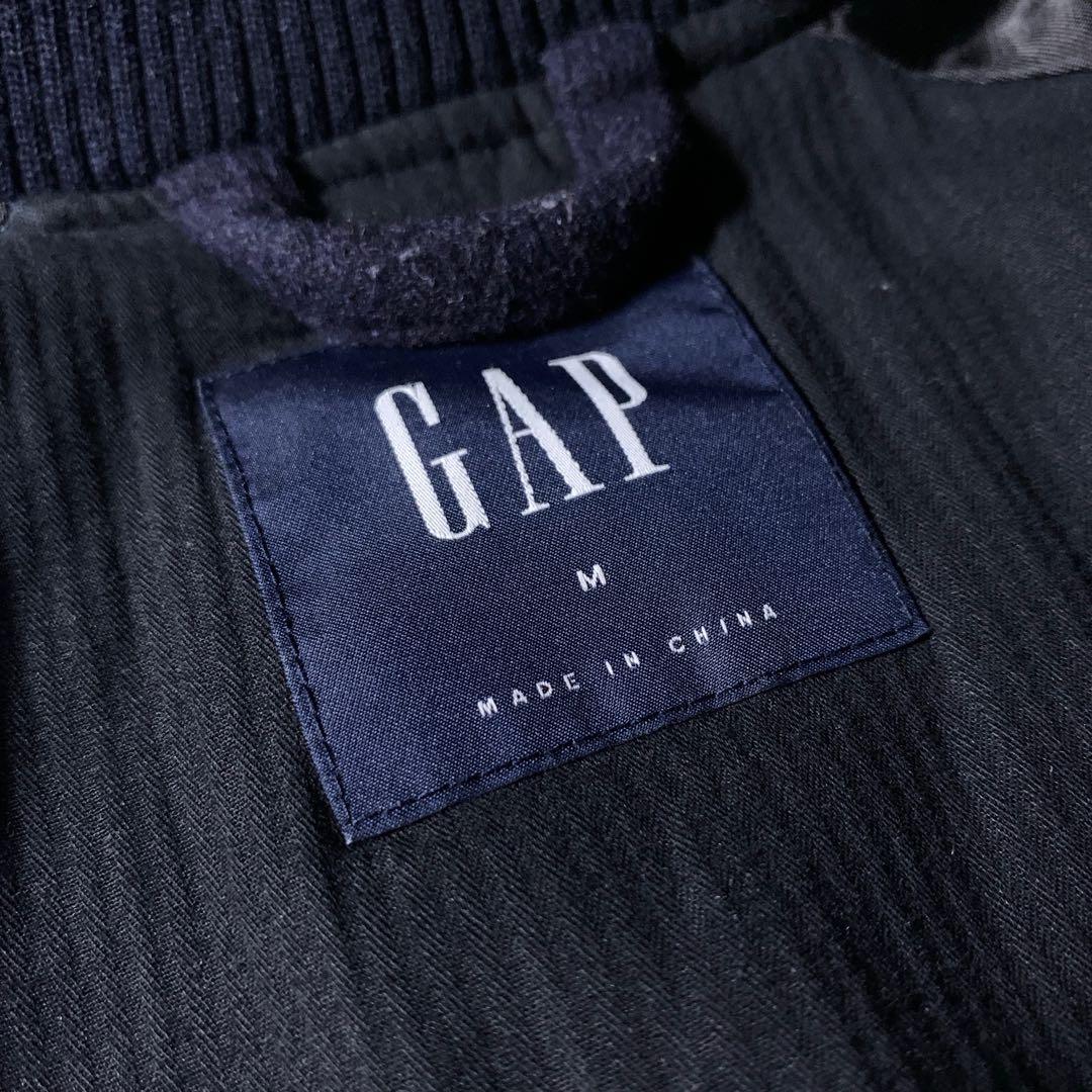 00s〜 OLD GAP メルトンウール 短丈 スタジャン ネイビー 無地 M