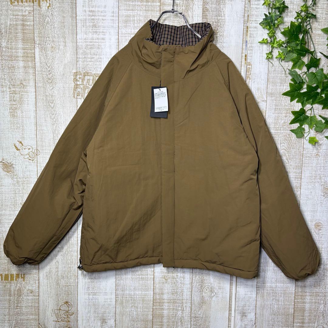 タグ付き　新品未使用品　カスタネ　チェック中綿リバーシブルアウター　ブラウン　M