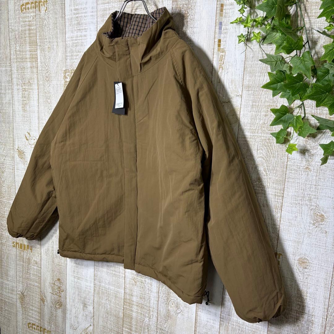 タグ付き　新品未使用品　カスタネ　チェック中綿リバーシブルアウター　ブラウン　M