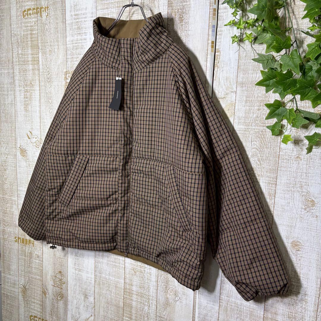タグ付き　新品未使用品　カスタネ　チェック中綿リバーシブルアウター　ブラウン　M