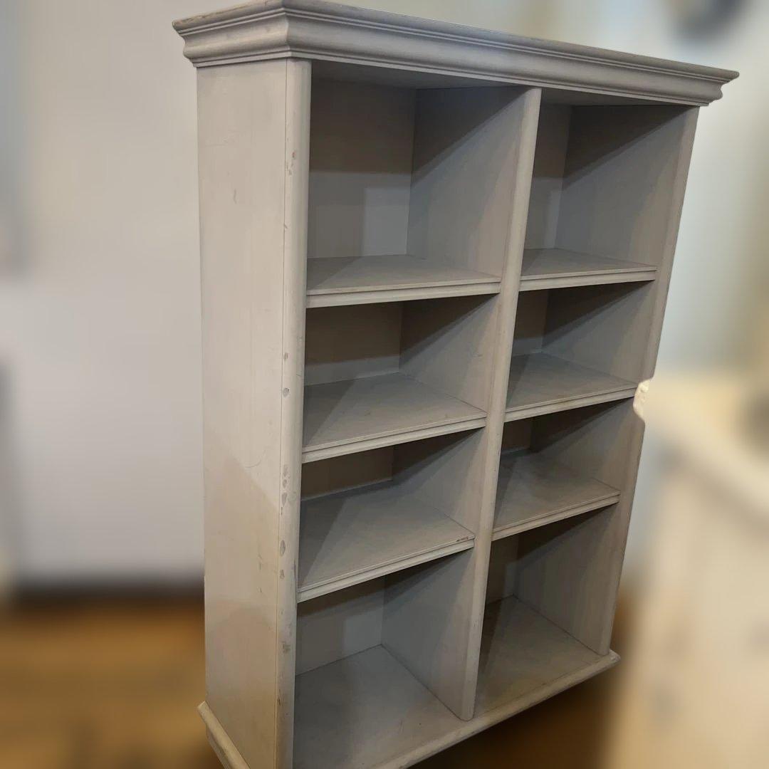 英国ビンテージシャビーグレーホワイトシェルフ