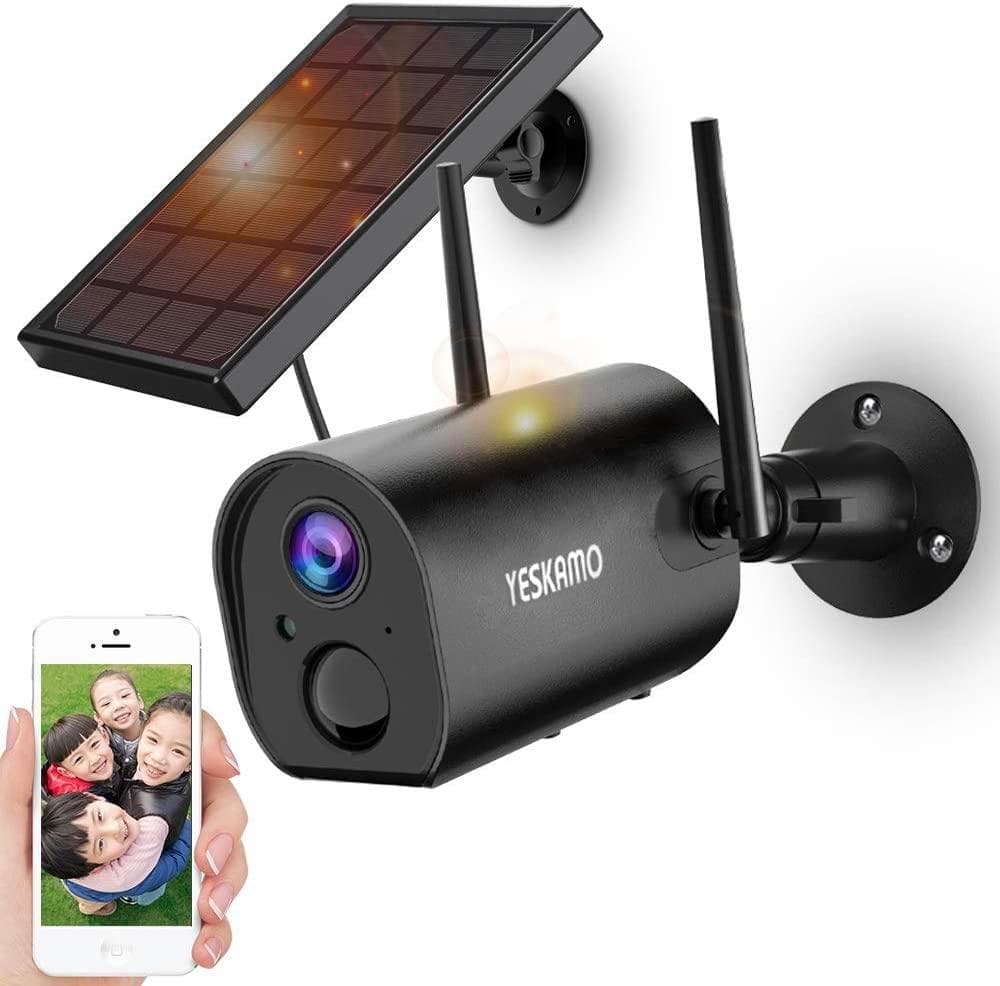 YESKAMO 防犯カメラ ソーラー 屋外 WiFi 1080P 10400mA
